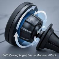 Pegangan Ponsel Mobil Magnetik Universal untuk Ventilasi Udara/Dasbor, Sudut Dapat Disesuaikan, untuk iPhone 14 15 16 Samsung (Pesanan Grosir)