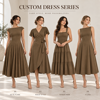 Robe midi personnalisée pour femme, tissée lisse, jupe plissée, col bateau, manches courtes, taille asymétrique, coupe trapèze, pour occasions