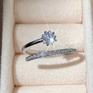 Anello di Diamanti F1354, Taglio Brillante Naturale Rotondo, Anello di Fidanzamento Classico, Gioielli da Donna - Product Image 1