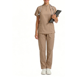 Tenue médicale unisexe à col zippé, séchage rapide, extensible, avec logo personnalisé, ensemble 2 pièces pour infirmières et personnel hospitalier Sehe Fashion - Product Image 6