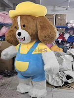 Costume animal gonflable de mascotte de personnage de dessin animé chien mignon avec le costume de mascotte de chapeau mascotte gonflable pour des vacances