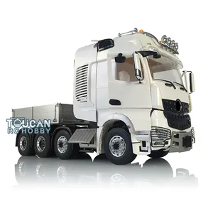 1/14 LESU 8*8 mobil traktor Metal RC, 3 kecepatan Model rangka tugas berat DIY 3363 bak dengan lampu atap Servo kendaraan jarak jauh