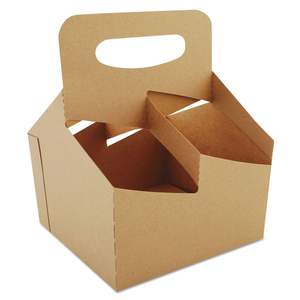 Custom Logo Karton 6 Pack Wijn Box Carrier Goedkope Draagbare Handvat Gegolfd Papier Verpakking 6 Fles Bier Carrier - Product Image 2