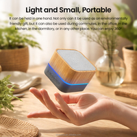 Mini haut-parleur sans fil en bambou écologique avec logo personnalisé R RGB, mini caisson de basses portable pour l'extérieur, cadeau, petit