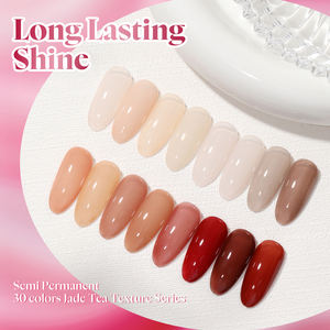 Set de Esmaltes de Uñas en Gel Miss Gooey, 30 Colores, Sin HEMA, Ecológico, <span class=keywords><strong>Kit</strong></span> de Esmalte de Gel Translúcido Nude, Gel UV Orgánico con Certificación CE/CPNP de Fábrica - Product Image 5