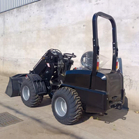 Caricatore a Ruote Multifunzionale 4x4 per Cantieri Edili, Caricatore a Ruote Diesel con Sollevamento Idraulico per Allevamenti e Giardini