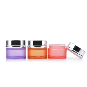 50g Face Cream Container Package Orange Color Pink Color Purple Square Jar Set For Skin Care Production Facial Cosmetic Jar