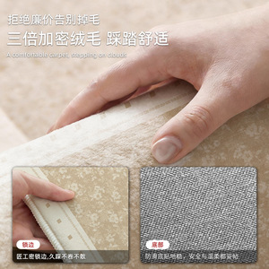 EIFFEL HOME Tapis de salon 200x300cm Crème Minimaliste Imperméable Tapis de sol pour canapé Polyester - Product Image 3