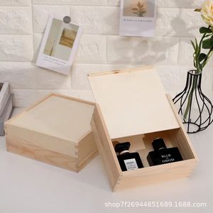 Boîte de rangement en bois rectangulaire en pin, boîte d'emballage artisanale pour cadeaux, boîte de présentation en bois massif de plusieurs tailles - Product Image 5