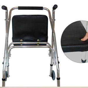 Déambulateur en alliage d'aluminium avec siège et roues, pliable, pour la rééducation - Product Image 5