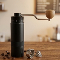 Manuelle Kaffeemühle mit extern einstellbarem Edelstahlmahlwerk, Eigenmarke, tragbare Handkaffeemühle für Espresso und Pour Over