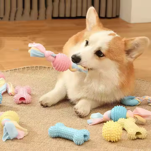 Nhỏ đến lớn Pet tương tác & phong trào đồ chơi hình xương TPR bóp cứu trợ đào tạo con chó đồ chơi chán chái-busting Đồ chơi cao su - Product Image 1