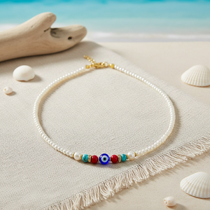 Collier de perles Evil Eye Accessoire élégant et élégant - Product Image 2