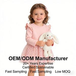 Vestido de Tule Personalizado para Menina, Manga Longa de Algodão, Roupa de Festa Princesa com Renda, ODM OEM - Product Image 1