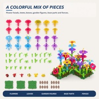 Ensemble de blocs de construction de jardin de fleurs colorées, 99 pièces, jouet éducatif STEM pour les enfants de 5 à 7 ans
