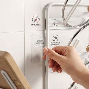 Support de rangement double blanc pour lave-vaisselle, type autoportant, pour contenants alimentaires, organisateur multifonctionnel en métal pour cuisine et salon - Product Image 4
