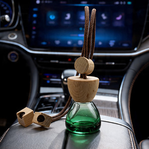 <b>Car</b> Aroma <b>Diffuser</b> <b>Bottle</b> With Wooden Cap And Glass Vessel For <b>Car</b> Interior Decoration Dual Use Home And Vehicle - Product Image 1
