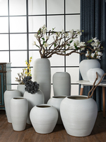 Vase en céramique émaillée rustique fabriqué à la main Pot de sol surdimensionné pour fleurs artificielles décor à la maison pour salon affichage utilisation de jardin