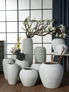 Jarrón de cerámica esmaltado rústico hecho a mano, maceta de suelo de gran tamaño para flores artificiales, decoración del hogar para exhibición en la sala de estar, uso en el jardín - Product Image 2