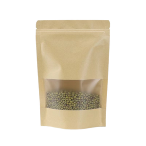 Bán buôn giấy Kraft nâu đứng lên túi với cửa sổ đứng lên cho trà trái cây sấy khô đồ ăn nhẹ-niêm phong kín - Product Image 1