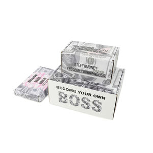 Boîte d'expédition pliante en carton ondulé personnalisée pour emballage d'<span class=keywords><strong>abonnement</strong></span> beauté et cosmétiques, noir et blanc - Product Image 3