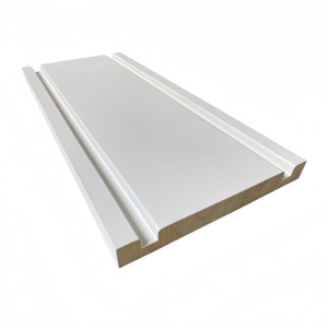 Plinthe en bois prélaqué blanc à jointures à languettes - Product Image 1