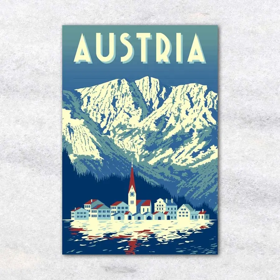Modern Fashion Handicrafts Innsbruck Poster Wall Decorations Canvas Art 5d Diy Diamond Painting Landscape Painting for Home