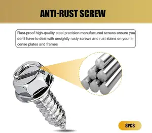 Self Tapping Mounting Bolts Rust-Proof License Plate Screw Fasteners