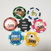 Jetons de poker de 11,5 grammes en ABS, marqueurs de balle de golf de 40 mm, jetons de bingo standard pour les jeux de Texas Hold'em et de golf professionnels