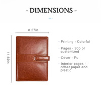 Cahier de notes en cuir PU de taille personnalisée A4 A5 A6 reliure à feuilles mobiles et fil à coudre pour cadeau
