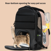 Sac à dos de transport extensible de luxe pour animaux de compagnie, sac de voyage portable 4 côtés pour chien et chat, en maille respirante, fermeture éclair robuste, petit format à bandoulière