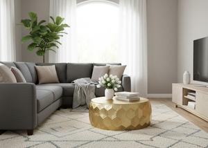 Table basse élégante en laiton, design minimaliste moderne, structure en laiton massif, table centrale élégante, meubles pour salon, hôtel - Product Image 2