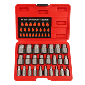 Nuovo Kit Estrattore Viti da 25 <span class=keywords><strong>Pezzi</strong></span> Sistema Britannico in Acciaio Cromo Vanadio, Estrattore per Bulloni Esagonali, Attrezzi per Rimozione <span class=keywords><strong>Auto</strong></span> - Product Image 1