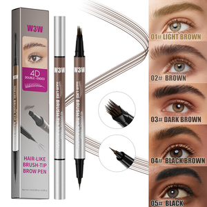 Crayon à sourcils double embout 4D, stylo à sourcils liquide, pointe de pinceau effet poils, fini naturel, imperméable - Product Image 4