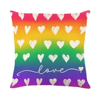 Housse de coussin ChamXue imprimée cœur coloré style nordique en polyester pour canapé, salon, chambre à coucher