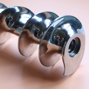 Vis sans fin en acier inoxydable usiné CNC sur mesure, moulé avec précision, finition polie miroir - Product Image 4