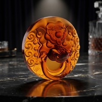 ArtFamily Dragon en Verre Cristal Fait Main Haut de Gamme, Cadeau Décoratif pour Salon, Style Ethnique Créatif Jiangsu