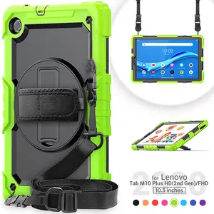 For Lenovo M10 Plus TPU Protective Case 2 In 1 Kickstand Hybrid Back Cover For Lenovo M10 Plus 2nd Gen X606F