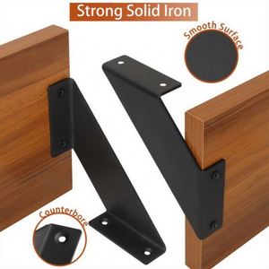 Soporte Triangular WEKIS Alemania, Juego de 4 Piezas, 15 cm, Metal con Recubrimiento de Polvo Negro, 4 mm de Grosor, Capacidad de 75 lb, Soporte para Muebles - Product Image 2