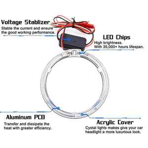 Feux avant de moto Starlight Led, yeux de démon, lumières de jour colorées DRL 12v, mini projecteur, lentille de moto - Product Image 5