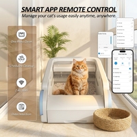 Bac à litière pour chat en plastique de 10 kg, avec système de nettoyage automatique et désodorisation, commandé par application WiFi intelligente, espace intérieur de 65 L, forme rectangulaire, pour chats