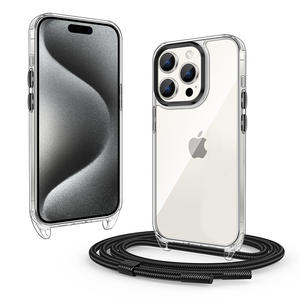 Funda Protectora Universal Transparente para Teléfono con Correa de Nylon Ajustable para el Cuello para <span class=keywords><strong>iPhone</strong></span> <span class=keywords><strong>14</strong></span> 15 <span class=keywords><strong>Pro</strong></span> <span class=keywords><strong>Max</strong></span>, Nueva con Características Impermeables - Product Image 1