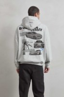 Sweat à capuche d'hiver pour homme Break Free CONSTR, design cartoon gris jaspe, coupe ample et oversize, tissé, imprimé numériquement, poids lourd