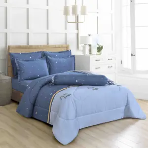 Customized size hot selling polyester bed linen king fitted sheet full size designers quilted thick comforter sets