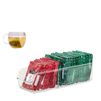 Boîte de rangement de bureau au design moderne, compartiment pour sachets de thé, tiroir en plastique pour la maison et le bureau, rangement pour sachets de thé au lait et café