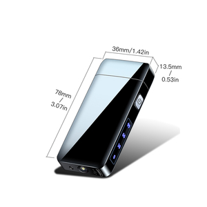 Đèn khò điện USB chống gió, bật lửa kim loại bỏ túi, đèn khò plasma hai cung điện với đèn <span class=keywords><strong>LED</strong></span> hiển thị pin - Product Image 6