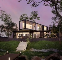 Maisons préfabriquées empilables Maison de plage à l'extérieur Maison en acier à 2 étages Maison duplex Hôtel modulaire de luxe Maisons préfabriquées pour complexe hôtelier
