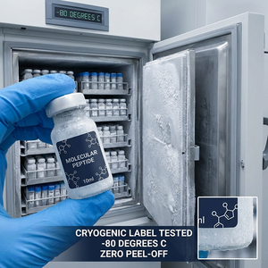 Professional Custom Peptide Vial <b>Labels</b> with Scientific Molecular Branding, <b>Waterproof</b> & UV-Resistant Synthetic MaterialCustom - Product Image 5