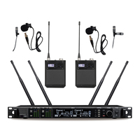 Paulkison AD4D Mikrofon Studio Profesional Nirkabel UHF 2-Kanal Modulasi FM Bluetooth Rentang Dinamis 100dB Cerdas