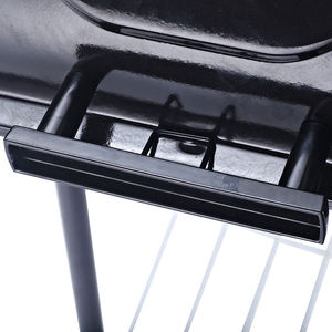 Griglia BBQ da Giardino Quadrata Stile Europeo 18'' <span class=keywords><strong>in</strong></span> Acciaio con Tavolo Laterale Pieghevole e Ruote per Hamburger - Product Image 3